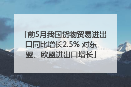 前5月我国货物贸易进出口同比增长2.5% 对东盟、欧盟进出口增长