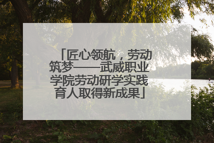 匠心领航，劳动筑梦——武威职业学院劳动研学实践育人取得新成果