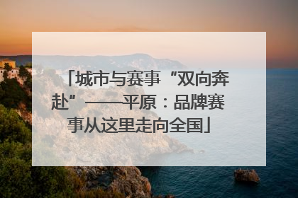 城市与赛事“双向奔赴”——平原：品牌赛事从这里走向全国