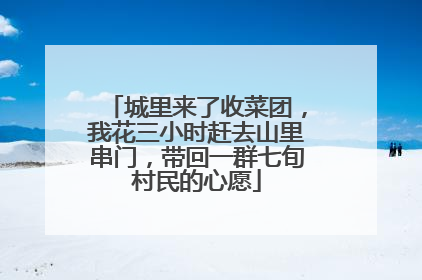城里来了收菜团，我花三小时赶去山里串门，带回一群七旬村民的心愿