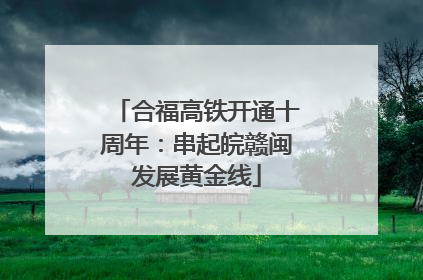 合福高铁开通十周年：串起皖赣闽发展黄金线