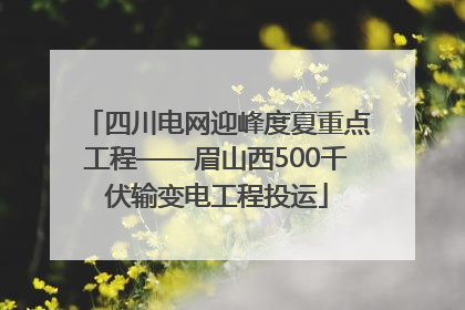 四川电网迎峰度夏重点工程——眉山西500千伏输变电工程投运