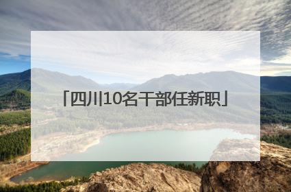 四川10名干部任新职