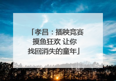 孝昌：插秧竞赛 摸鱼狂欢 让你找回消失的童年