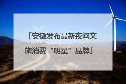 安徽发布最新夜间文旅消费“明星”品牌