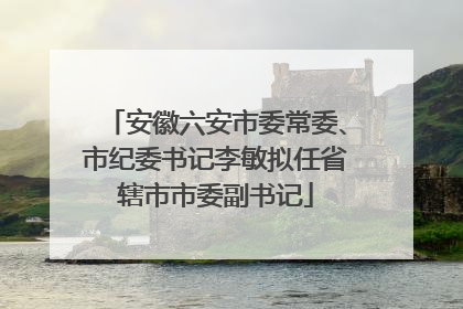 安徽六安市委常委、市纪委书记李敏拟任省辖市市委副书记