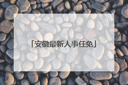 安徽最新人事任免