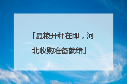 夏粮开秤在即，河北收购准备就绪