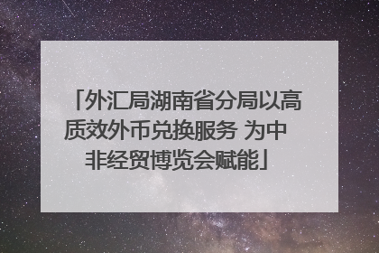 外汇局湖南省分局以高质效外币兑换服务 为中非经贸博览会赋能