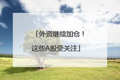 外资继续加仓！这些A股受关注