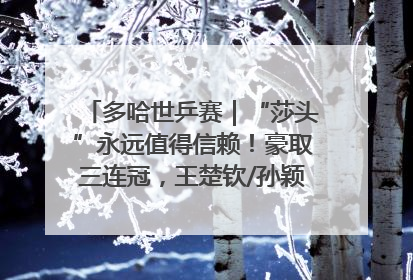 多哈世乒赛｜“莎头”永远值得信赖！豪取三连冠，王楚钦/孙颖莎就是最强混双