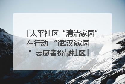 太平社区“清洁家园”在行动 “i武汉i家园”志愿者扮靓社区