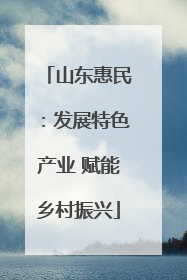 山东惠民：发展特色产业 赋能乡村振兴