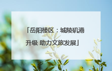 岳阳楼区：城陵矶港升级 助力文旅发展