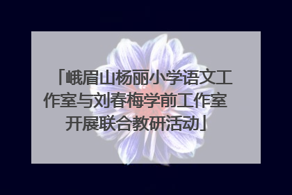 峨眉山杨丽小学语文工作室与刘春梅学前工作室开展联合教研活动
