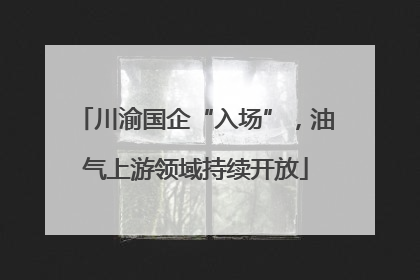 川渝国企“入场”，油气上游领域持续开放