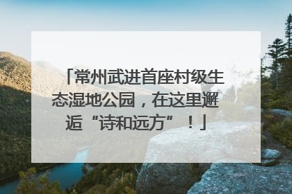 常州武进首座村级生态湿地公园，在这里邂逅“诗和远方”！