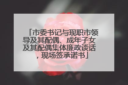 市委书记与现职市领导及其配偶、成年子女及其配偶集体廉政谈话，现场签承诺书