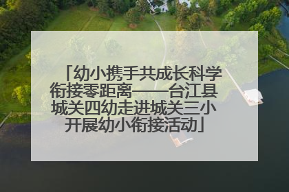 幼小携手共成长科学衔接零距离——台江县城关四幼走进城关三小开展幼小衔接活动