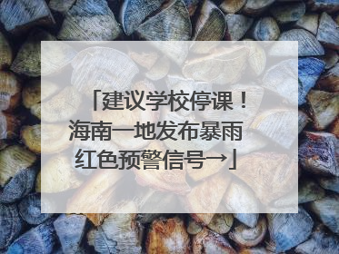 建议学校停课！海南一地发布暴雨红色预警信号→