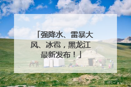 强降水、雷暴大风、冰雹，黑龙江最新发布！