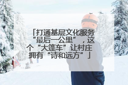 打通基层文化服务“最后一公里”，这个“大篷车”让村庄拥有“诗和远方”