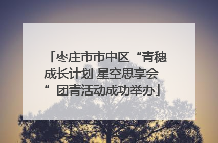 枣庄市市中区“青穗成长计划 星空思享会”团青活动成功举办