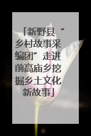 新野县“乡村故事采编团”走进前高庙乡挖掘乡土文化新故事