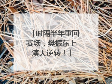 时隔半年重回赛场，樊振东上演大逆转！
