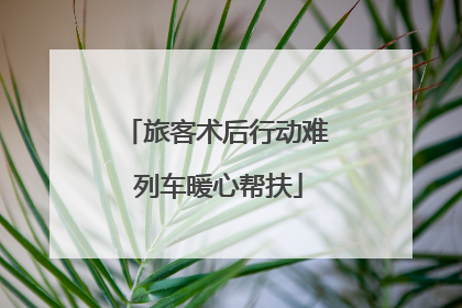 旅客术后行动难 列车暖心帮扶