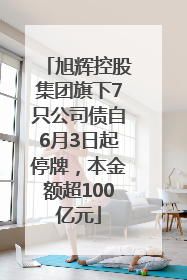 旭辉控股集团旗下7只公司债自6月3日起停牌，本金额超100亿元