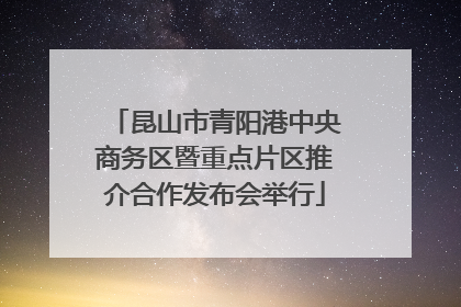昆山市青阳港中央商务区暨重点片区推介合作发布会举行