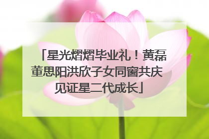 星光熠熠毕业礼！黄磊董思阳洪欣子女同窗共庆 见证星二代成长