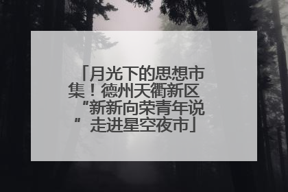 月光下的思想市集！德州天衢新区“新新向荣青年说”走进星空夜市