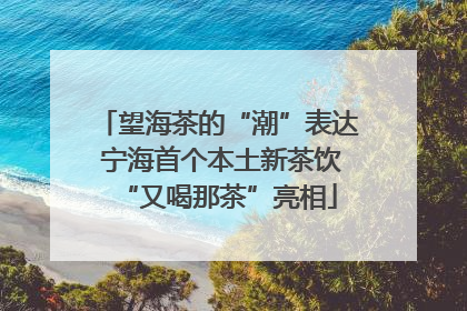 望海茶的“潮”表达 宁海首个本土新茶饮“又喝那茶”亮相