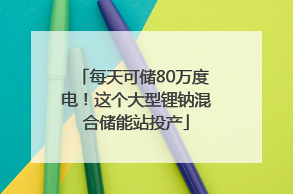 每天可储80万度电！这个大型锂钠混合储能站投产
