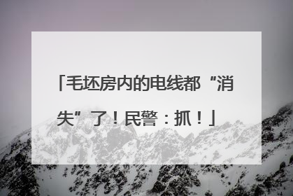 毛坯房内的电线都“消失”了！民警：抓！