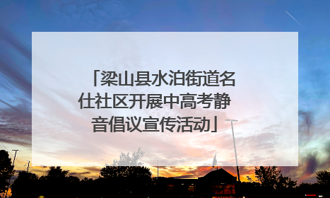 梁山县水泊街道名仕社区开展中高考静音倡议宣传活动
