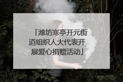 潍坊寒亭开元街道组织人大代表开展爱心捐赠活动