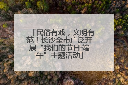 民俗有戏，文明有范！长沙全市广泛开展“我们的节日·端午”主题活动