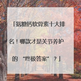 氨糖钙软骨素十大排名！哪款才是关节养护的 “终极答案”？