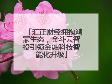 汇正财经拥抱鸿蒙生态，金斗云智投引领金融科技智能化升级