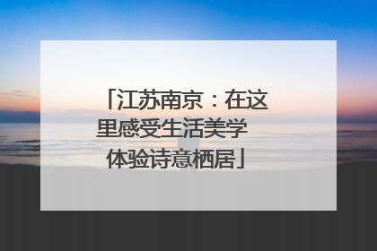 江苏南京：在这里感受生活美学 体验诗意栖居