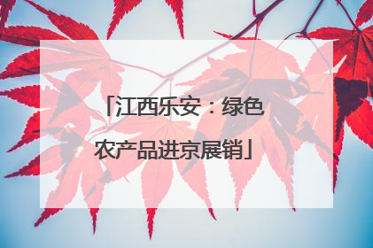 江西乐安：绿色农产品进京展销
