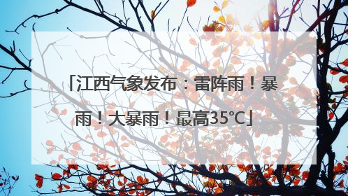 江西气象发布：雷阵雨！暴雨！大暴雨！最高35℃