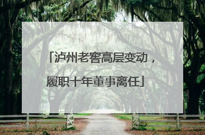 泸州老窖高层变动，履职十年董事离任
