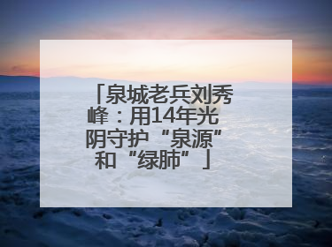 泉城老兵刘秀峰：用14年光阴守护“泉源”和“绿肺”