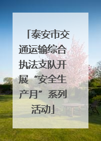 泰安市交通运输综合执法支队开展“安全生产月”系列活动