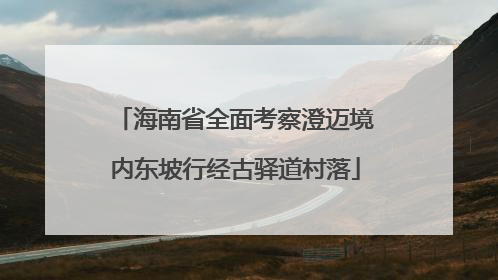 海南省全面考察澄迈境内东坡行经古驿道村落
