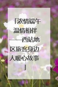 浓情端午 温情相伴——西站地区旅客身边人暖心故事